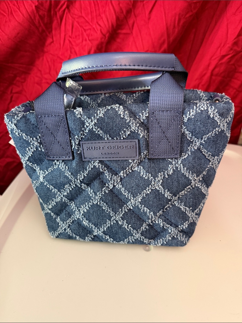 Kurt Geiger Blue Quilted Denim Tote